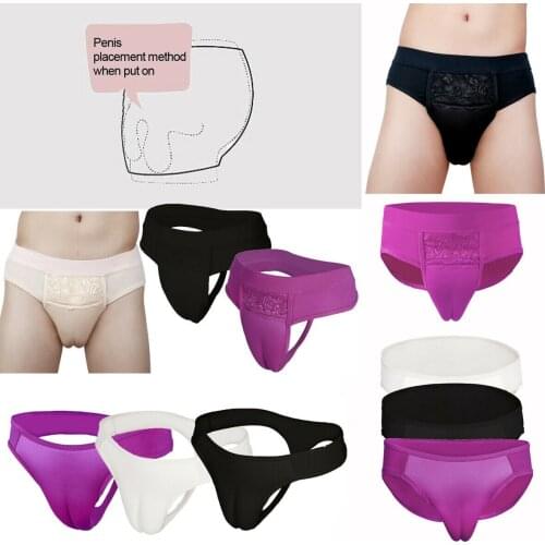 Mens Hiding Gaff Panties Cotton Shaper Briefs For Crossdressing Transgender Gay Shaping Pants Shemale Camel Toe Panty Underwear