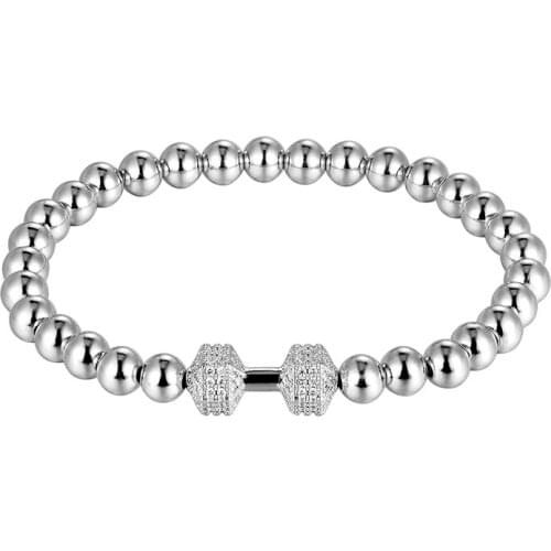 JAAFAR 2018 mens charm bracelet jewelry 6MM copper bead fashion knitting mens women hand chain accessories gift AS288