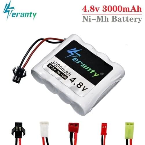 High Capacity 4.8v 3000mAH NiMH Rechargeable Battery Pack For Rc Toys Cars Tanks Robots Boat Ship Guns JST/SM/EL2P/TAMIYA
