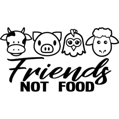 Personalized Decals Vegetarian Friends Do Not Eat Beef Chicken Pork Car Stickers Laptop Car Accessories Decorated PVC, 15MC *8cm