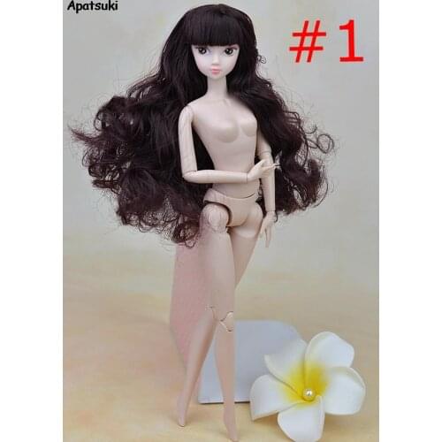 Movable 12 Joints Doll Body for 1/6 BJD Dolls Naked Body for 11.5" Dolls Head With Long Hair+Doll Body Accessories Dollhouse Toy
