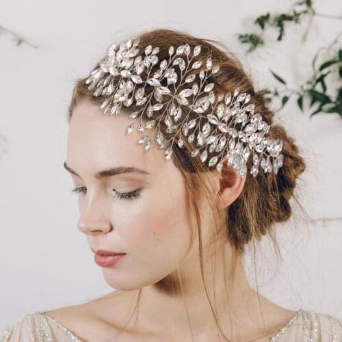 ZMHP237 Handmade Crystal Rhinestones Silver Golden Headband Headpiece Headband Hair Accessories for Women Wedding Hair Jewelry