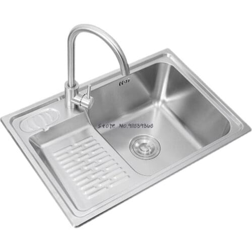 Laundry Sink With Washboard Balcony Laundry Pool 304 Stainless Steel Sink Thickened Laundry Tub Integrated Single Slot Household