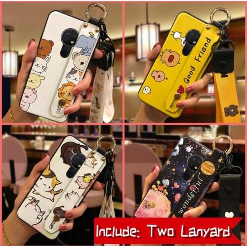 Wrist Strap Back Cover Phone Case For Nokia 6.2/7.2 Cover Cartoon Silicone New Arrival Phone Holder