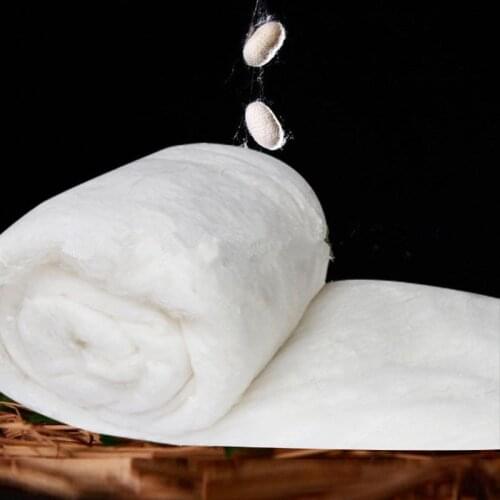 Luxury Modern White Pink Hand Work Silk Comforter Chinese 100%Silk Filled Quilts Silk Blankets 100%Cotton Cover Accept Custom