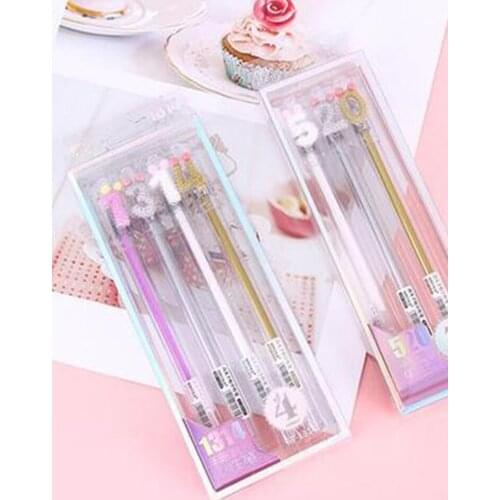 8 packs of color high-gloss hand account pens black fountain pen student water-based pen cute gel pen test signature