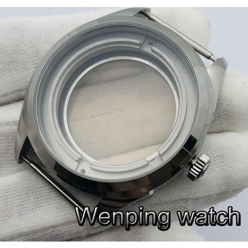 Parnis 42mm Silver Case Sapphire Crystal Watch Case Fit NH35 NH36 Automatic Movement
