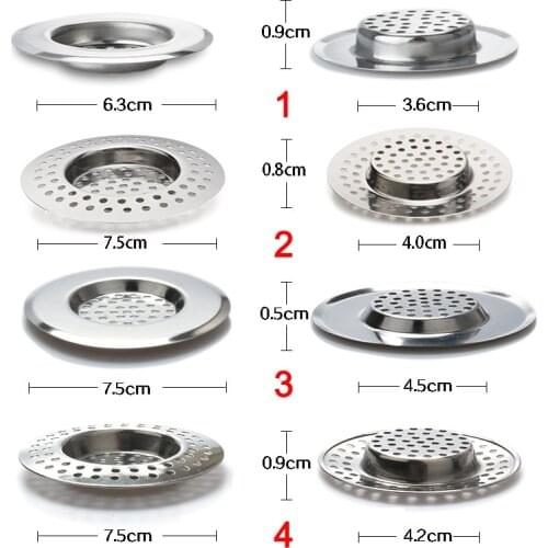 Kitchen Sink Strainer Stainless Steel Drain Hole Filter Trap Long Lasting Protection Against Clogging Bathroom Sink Accessories