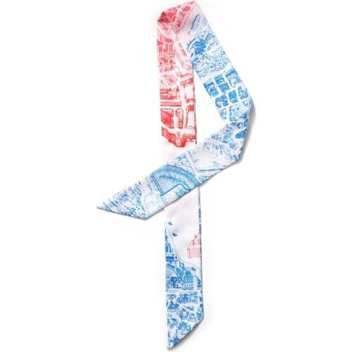 New style bag scarf fashion twill satin womens small silk scarf skinny tie bag handle ribbon ladies hair band bandana belt JK39