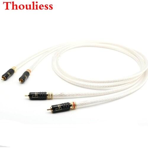 Thouliess Pair HIFI RCA Cable Audio Cable 7N OCC Single Crystal Silver Plated Interconnect Cable With Gold Plated WBT-0144