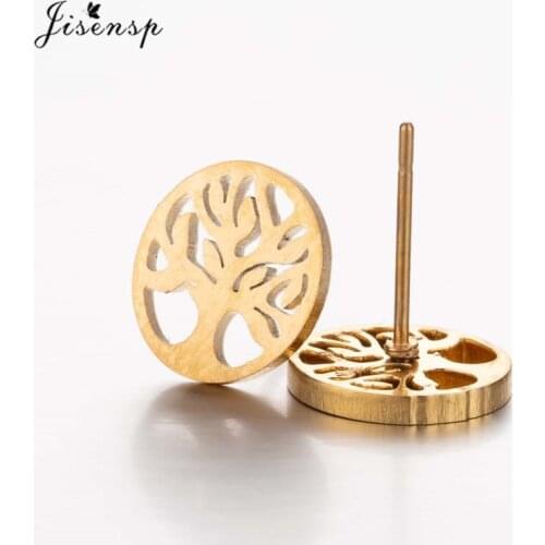 Bohemia Tree of Life Earrings Women Kids Fashion Stainless Steel Snowflake Flower Stud Earings Jewelry Piercing Hawaii Pendiente