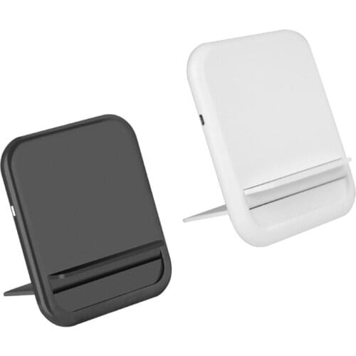 Black/White 10 W Fast Charge Vertical Mobile Phone Wireless Charger Stand Mini Safe Wireless Accessories