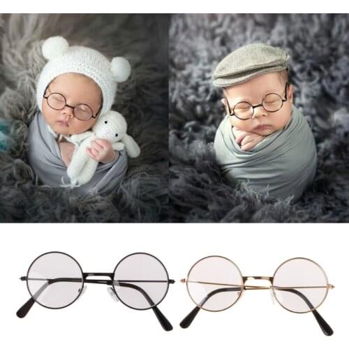 High Quality Newborn Baby Girl Boy Flat Glasses Photography Props Gentleman Studio Shoot MAY4-A
