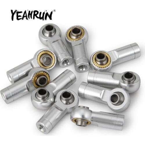 YEAHRUN 10pcs/set Aluminum M3 Link Rod End Ball Joint CW CCW for 1/10 RC Car Crawler SCX10 D90