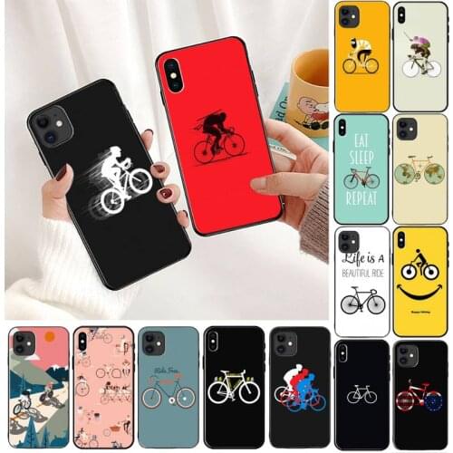 YNDFCNB BIKE CYCLING art Black Cell Phone Case For iPhone 11 8 7 6 6S Plus X XS MAX 5 5S SE 2020 XR 11 pro 12 12 proCover
