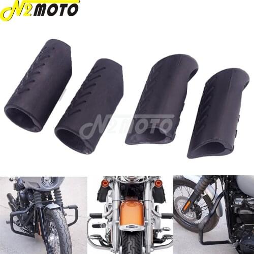 32mm Motorcycle Black Engine Guard Crash Bar Rubber Protector Cover For Harley Touring Softail Fat Street Bob Honda Suzuki BMW