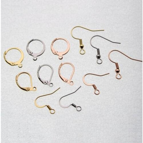 20pcs/lot Stainless Steel French Earring Hook Wires Clasps Silver Rose Gold Earring DIY Jewelry Making Findings Accessories
