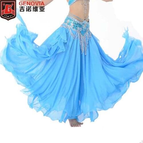 Women Hot Sale Belly Dance Clothing 3 Layers Full Circle Long High Waist Maxi Women Skirts for Belly Dance Colors 11