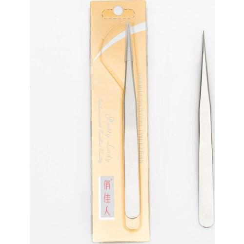 1pcs New Stainless Steel Industrial Anti-static Tweezers watchmaker Repair Tools Eyebrow Tweezer Eyelash tweezer