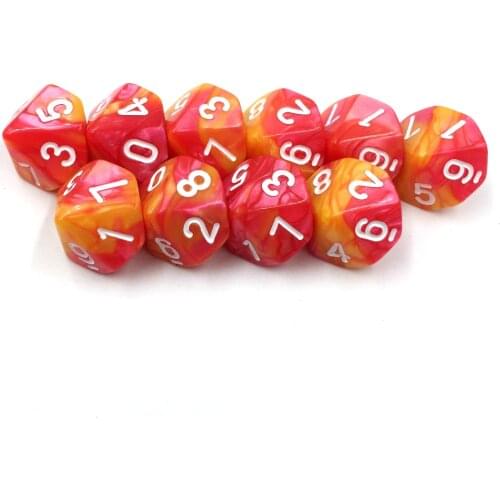 Rollooo Dice 10pcs /set D10 Polyhedral Dice Double Color Rpg dice