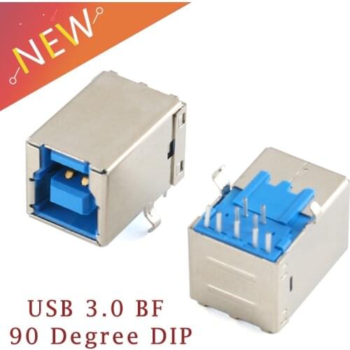 2pcs USB 3.0 Type B Female Plug jack USB-B Right Angle AF Socket Printer Connector Terminal