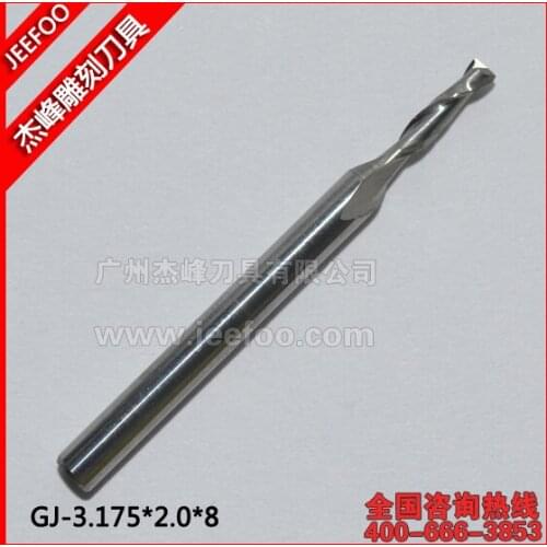 3.175*2.0*8mm Micro End Mill, Milling Cutters, Spiral Router Bits, Solid Carbide End Mill, Wood Tool Bits