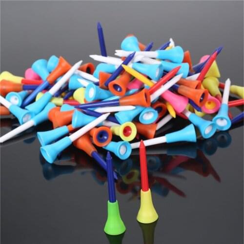 72mm 100PCS Multi-color Rubber Cushion Top Golf Tee Golf Accessories Plastic Golf Tees 2 3/4 inch Soft Cushion Tipped