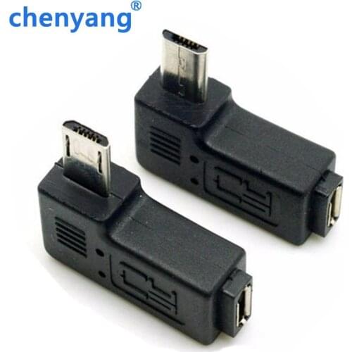 9mm Long plug Connector 90 Degree Right & Left Angled Micro USB 2.0 5Pin Male to Female M to F Extension connector Adapter