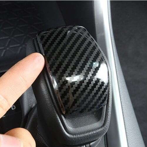 Carbon Fiber Car Accessories Gear Shift Knob Sequins Cover Case for Toyota RAV4 2019 2020 Stainless Steel Carstyling