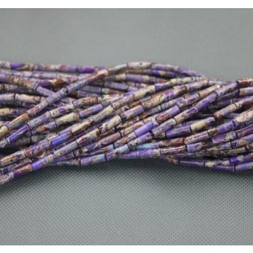 4x14mm Cingesto Natural Purple Jaspe GemsStone Beads for Jewelry Making, 2Strands Women Fashion Necklace DIY Making Accessories