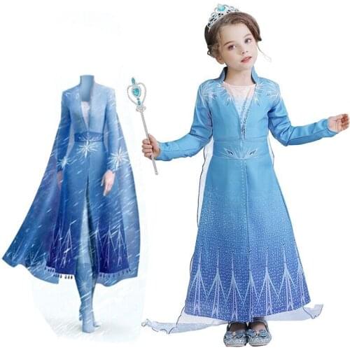 Fantasy Elsa Dress Princess Costume Halloween Kids Cosplay Dress up Easter Anna Elsa Dress Congelados Vestido de festa infantil