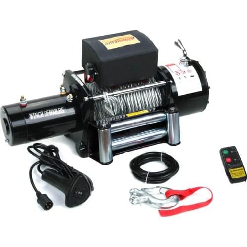 12v/24v 25000-pound truck winch, electric winch, self-rescue winch