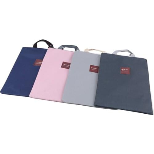 Canvas Documents Bag A4 File Folder with Dual Buckles Filing Bag Waterproof Paper Organizer Office School Stationery Supplies