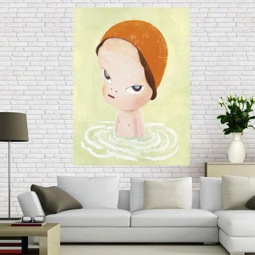 Custom Art Yoshitomo Nara Poster Wall For Living Room Art Poster Decoration Canvas Fabric Cloth Art No Frame Morden Print Wall