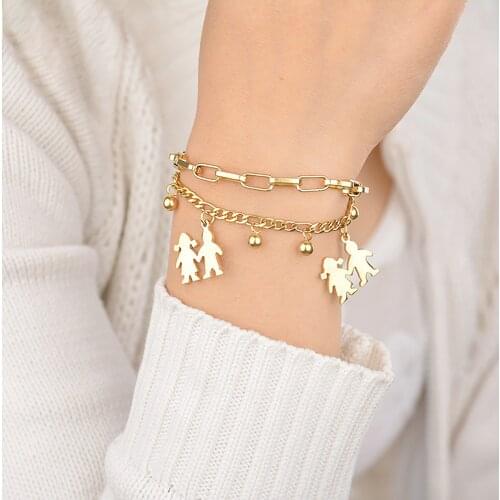 Personalized 4 Names Doll Bracelets For Women Girl Custom Name Adjustable Stainless Steel Gold Silver Color Bangle Birthday Gift