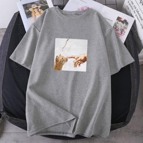 Summer O-neck Tops Tees Short Sleeve Clever Cats Fashion Woman T-shirts High Quality Camisetas Casual Streetwear Lady Clothing