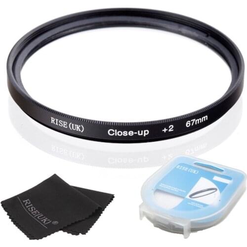 HOT SALE RISE(UK) 67mm Close-Up +2 Macro Lens Filter for Nikon Canon SLR DSLR Camera + filter case + gift
