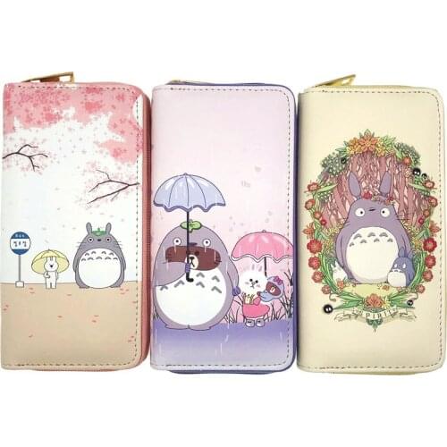 Cartoon Totoro Women Wallets Clutch Long Female Zipper Phone Bag High Capacity Girls Coin Purse Holders