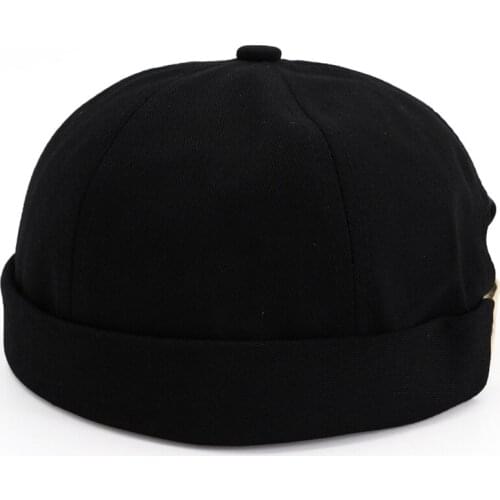 Men Street Casual Docker Sailor Biker Hat Brimless Hat Vogue Retro Skull Cap Beanie Solid Color Sun Hats Vintage Harajuku