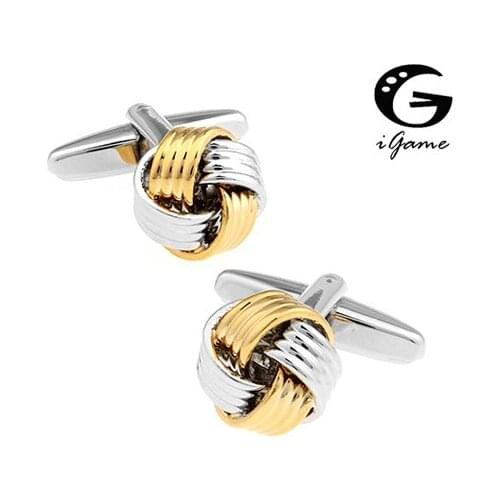 IGame Designer Mens Cuff Links Factory Price Supply Anti-oxidation Copper Metal Knot Design Gold Color Free Shipping