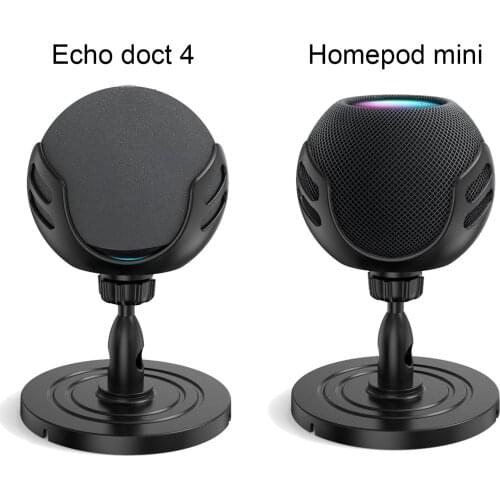 Speaker Desktop Stand 360 Degrees Rotating Holder for Echo Dot 4 Anti-scratch and black gray Anti-slip Stand for Echo Dot 4