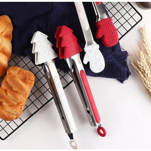 New Kitchen Tongs Heat Resistant Silicone Sturdy Non-slip Cooking Food Serving Tongs Restaurant Food Folder Kitchen Accessories