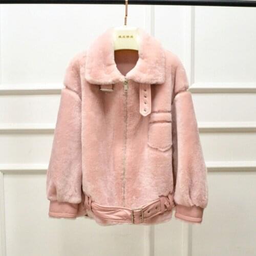 Women Winter Coat Moto & Biker Style New Fashion Australia Imported Double-Face Fur Real Sheep Lamb Wool Jacket Thort Clothes