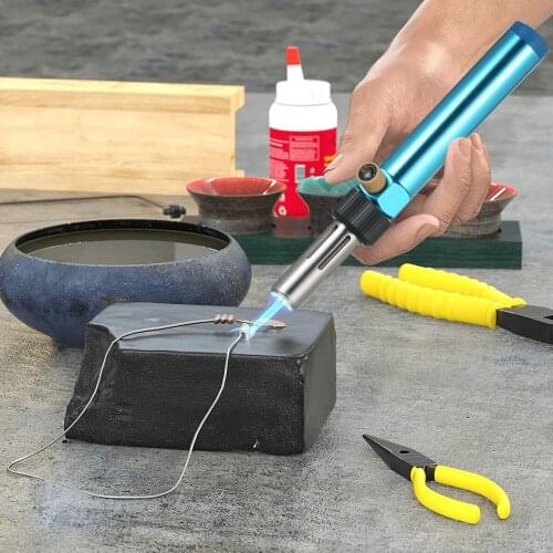 Portable Gas Soldering Iron Butane Soldering Iron Welding Tool Adjustable Flame 2370℉ High Temp for Electronics Wood Burning