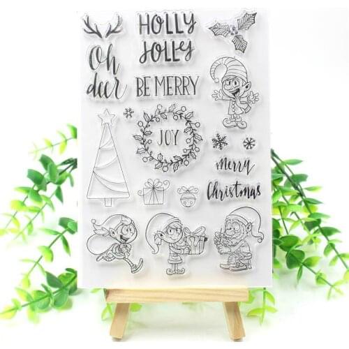 Merry Christmas Transparent Clear Silicone Stamps for DIY Scrapbooking/Card Making/Kids Fun Decoration Supplies 667