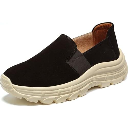 STS Womens Casual Flats Ladies Shoes Fashion Wear Resistant Comfortable Shoe Outdoor Walking Sneakers Slip on Platform Shoes