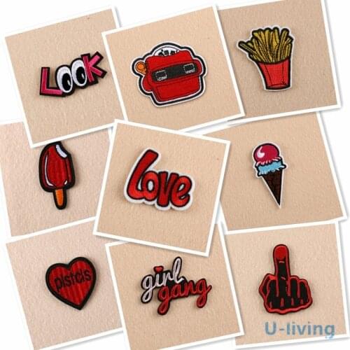 1pcs Mix fashion Patches for Clothing Iron on Embroidered Sew Applique Cute Patch Fabric Badge Garment DIY Apparel Accessories