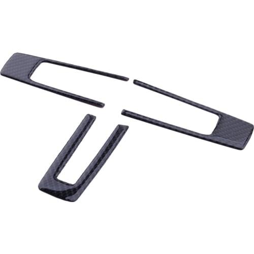 3pcs/Set Car Real Carbon Fiber Interior Steering Wheel Button Cover fit for Ford Mustang 2009 2010 2011 2012 2013 Accessories