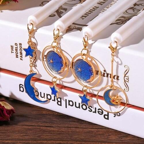 36pcs/pack moon star pendant gel pen students water ink pen girls promotion gift office school supplies sign pen