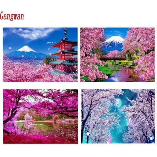4 pcs diamond embroidery sale Cherry blossoms 5d diamond painting full diamond mosaic 3d picture of rhinestones cross-stitch